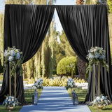 2PCS Dark Green Wrinkle-Free Photography Background Drapes Wedding Backdrop Curtain for Parties Baby Birthday- Crease Resistant
