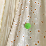French pastoral floral door curtain cotton and linen bedroom partition bathroom feng shui curtain