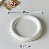 ins style tableware chubby  household high-end pure white dessert plate coffee shop pasta plate breakfast