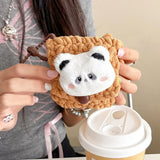 Korea Lovely Plush Panda Knitted Headphone Cases For Galaxy Buds 2 Cover For Galaxy Buds Live Shockproof Fundas Protective Shell