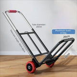 Metal Foldable Trolley Telescoping Handle Lightweight Hand-Pulled Cart Ergonomic Multi Purpose Luggage Cart Outdoor Travel