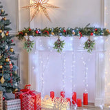 Frosted Artificial Mistletoe Fake Sprigs Bunches Stems Festive Fake Flowers Durable Christmas Decoration For Home Winter Indoor