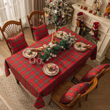 Christmas Plaid tablecloth Rectangular Red Checkered Xmas Table Cover Vintage Dining Table Cloth For Home Living Room Decoration