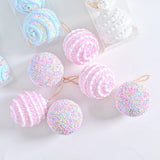 New 3pcs Macaron Color System Foam Christmas Ball Creative Painting Christmas Ball Set Christmas Atmosphere Decorations
