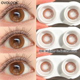Dewy Strawberry Pink Brown Contact Lens Half Year Center Glint Gradient Lens For Sweet Girly Date Daily Fashion Makeup