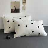 Simple Style Bed Linen Set Skin-friendly Bedsheet Set Pillowcase Brushed Bedclothes Single/Full/Queen/King Size Bedding Set