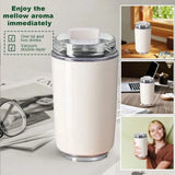 Travel Coffee Mug, 240ml Insulated Beverage Cup With Leakproof Lid, Long Lasting Coffee Tumbler Travel Coffee Thermos White