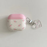 Pink Purple Blue Rose Flower Soft Headphone Protection Cover Case For Apple AirPods 1 2 3 4 Pro 2 Cases Coque Cute Love Pendant