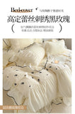 Princess Style Duvet Cover Set Lace Ruffles Rose Embroidery Bed Cover Bed Sheet Pillowcase Soft Bedding Set Decor Gift for Home