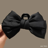 Cute double-sided hair accessory shark clip oversized bow satin French style fresh three-dimensional princess bow temperament