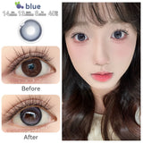 1 Pair(2pcs) Purple/Green/Brown/Black/Grey Comfortable Color Contact Lenses Without Irritation For Girls With Degree