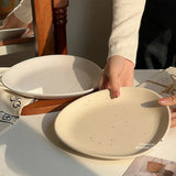 Ins Style Triangular Plates High-end Ceramic Cake Dessert Tray Exquisite Household Breakfast Plate Simple Splashed Ink Tableware