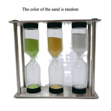 3-in-1 Metal Sand Timer Set 3/4/5 Mins Triple Hourglass Desk Decor for Study Office Stainless Steel Flow Decor Watch Timer Gift