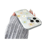 Colourful Flowers Clear Phone Case For iPhone 16 15 14 13 12 12 Pro Max Soft Shockproof Bumper Cover