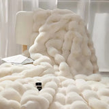 Imitation Rabbit Fur Plush Blanket, Throw Blanket, Warm, Super Comfortable, Bed, Luxury, Warm, Sofa Cover, 130x160cm, Winter