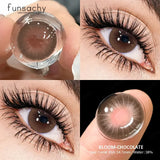 2pcs Colored Lenses For Eyes HAWAII Series Natural Beautiful Cosmetic Contact Lenses Yearly Use Myopia Beautiful Pupil