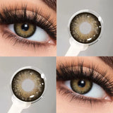 1pair Big Eyes New Colorld Contact Lenses for Eyes Super Natural Brown Eyes Gray Beautiful Black Pupils 14.5mm Lenses