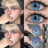 1pair Cosplay Color Contact Lenses Halloween Blue Circle Lens 14.5mm