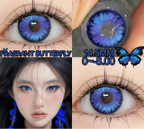 2PCS Hot Sale Color Contact Lenses with Prescription 0~-8.00 Degree Klein Butterfly Lenses Blue Pupils Beauty Eyes Lens