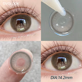 2PCS Fixed-Axis Lens Half Year Roasted Coconut Soft Contact Lenses Natural Highlight Black For Daily Makeup