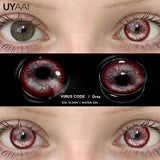 Cosplay Colored Contact Lenses 1 Year 2pcs Crazy Red Contact Lenses Anime Black Eye Lenses Halloween Beauty Makeup Lens