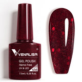 Nail Gel Polish 7.5ml HEMA/TPO FREE Red Sparkle Sequin Gel Nails Beautiful Semi Permanent Soak Off UV LED Gel Polish
