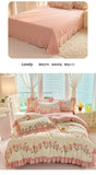 Fashion Flower Bedding Set Bed Sheet Cute Princess AB Double Sided Ruffle Flower Quilt Cover Pillowcase Bedclothes Home Textiles