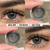1 Pair Big Eyes Black Lenses Natural Gray Lenses Color Contact Lenses Eyes with Green Beautiful Pupils Lenses Yearly