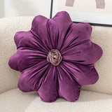 Nordic Solid Flannel Sunflower Body Pillow Flower Shaped Sleeping Back Cushion with Stamens Cozy Sofa Decoration for Home Hotels
