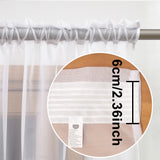 1 Set 2Pcs Rod Pocket French Chiffon Sheer Curtains With Hollow Dreamcatcher Pendant, For Living Room, Lovely Housewarming Gift