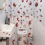 Halloween Bloody Handprint Footprint Window Stickers Wall Stickers for Halloween Party Decorations Inside Outside Decor Come wi