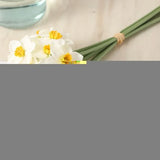 6Pcs/bunch White Artificial Narcissus Flower Bouquet Home Garden Desktop Decoration Floral Party Wedding Bridal Fake Flowers