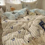 New lace washed cotton bed four-piece set Korean dormitory quilt cover student bed sheet three-piece set