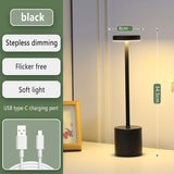 LED Table Lamp Hotel Wireless Rechargeable Desk Lamp Touch Switch Table Lamp Metal Retrolight for Bedroom Living Room Restaurant
