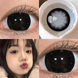 14.5mm Black Lens -0.00~-8.00 for myopia Cosmetic Soft Natural Contact Lenses 6 months 2Pcs with Prescription
