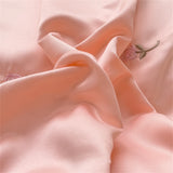 Rose Embroidery Bedding Set Silky Luxury Bedsheets Set Pillowcase Duvet Cover Bedclothes Skin-friendly Bed Linen Home Textiles