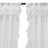 Curtain White with Ruffle Pure Living Room Curtains Modern Style Shading Drape 2 Panels Rod Pocket for Bedroom Home Decoration