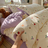 Ikeehome  new class A super soft washable four-piece cartoon quilt cover dormitory bed sheet three-piece bedding