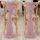 12Pcs Wedding Chair Sashes 7x108Inch Sheer Chiffon Chair Fabric Covers for Party Christmas Bridal Baby Shower Wedding Decoration