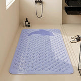 Non-Slip PVC Shower Bath Mat with Suction Cups Hydrophobic Hollow Massage Bathtub Pad Quick-Drain Thickened Bathroom Floor Mat