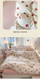 Knitted Class A Bedding Set Floral Style Bed Linen Set Soft Double Yarn Four-Piece Set Quilt Cover Set Bed Sheets Gift for Home