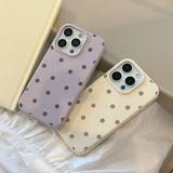 Korean Retro Full Screen Polka Dots Soft Phone Case for iPhone 17 16 15 14 13 12 Pro Max Candy Color Shockproof Protective Cover