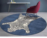 Green Round Living Room Carpet Large Area Leopard Pattern Bedroom Rug Simple Fashion Creative Decoration Coffee Table Mats Tapis