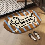 Cute Tufting Dachshund Bathroom Mat Soft Plushy Rug Bedroom Bedside Carpet Doormat Floor Anti Slip Pad Aesthetic Home Room Decor