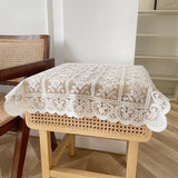 Korean White Lace Hollow Tablecloth Retro France Embroidered Flower Table Cover Cloth Home Wedding Party Decorative Supplies