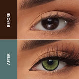 Natural Green Colored Contact Lenses, Soft Eye Contacts for Y2K Makeup, Cosmetics & Eyelashes, Trendy Daily Wear