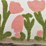 Outdoor Cushion Garden Long Pillow Case 90x35cm Floral Cushion Cover Soft Throw Pillow Case with Pink Flower