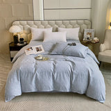 Japanese 100% Cotton Brushed Single Duvet Cover Striped Plaid Quilt Cover for Dorm Home Skin-Friendly Bedding for All Seasons
