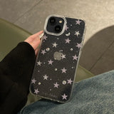 Luxury Bling Glitter Star Clear Case For iPhone 15 14 Pro Max 13 12 14 15 16 Pro Shockproof Transparent Soft Cover
