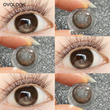 2PCS Fixed-Axis Lens Half Year Roasted Coconut Soft Contact Lenses Natural Highlight Black For Daily Makeup